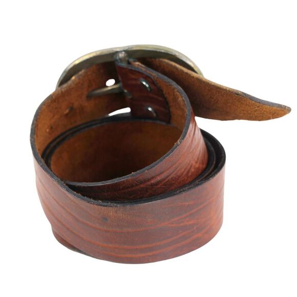 CLASSIC BROWN GENUINE LEATHER 1 7/8"Wd DRESS CASUAL WOMEN'S BELT Size L (61D - Picture 4 of 11